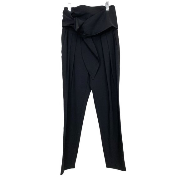 🟢 IRO CELEBRATE BLACK FRONT TIE CROPPED DRESS PANTS - XS - Picture 2 of 9